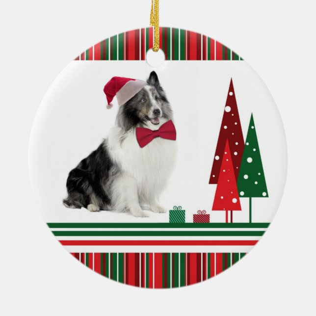 Ornamento del navidad de Sheltie (Atrás)