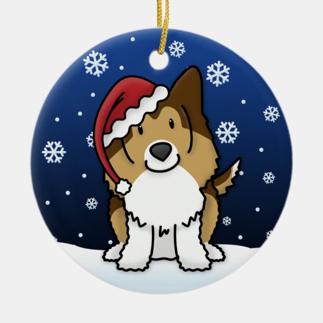 Ornamento del navidad de Sheltie del Sable del (Frente)
