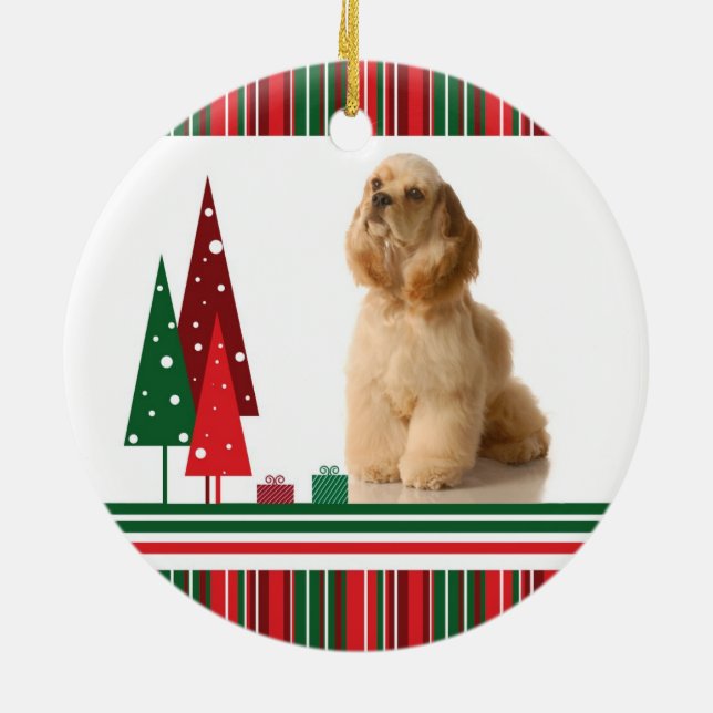 Ornamento del navidad de Spanial del cocker (Atrás)