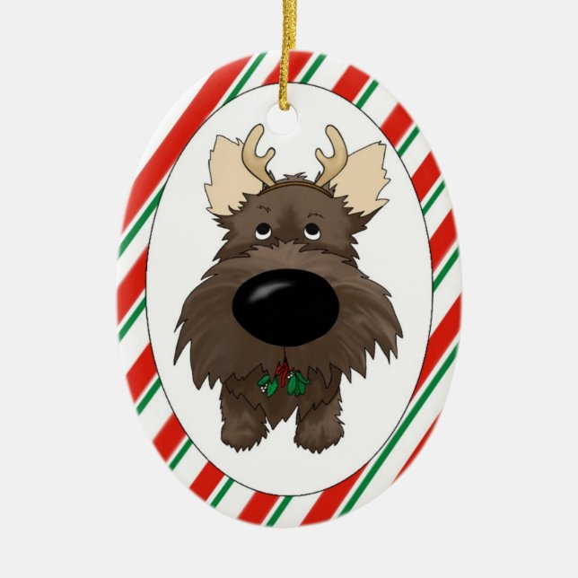 Ornamento del navidad de Terrier de mojón (Frente)