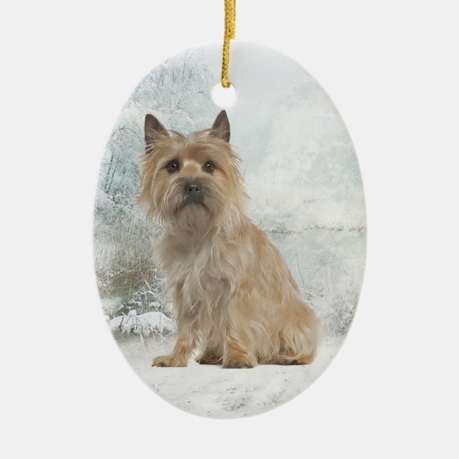 Ornamento del navidad de Terrier de mojón (Frente)
