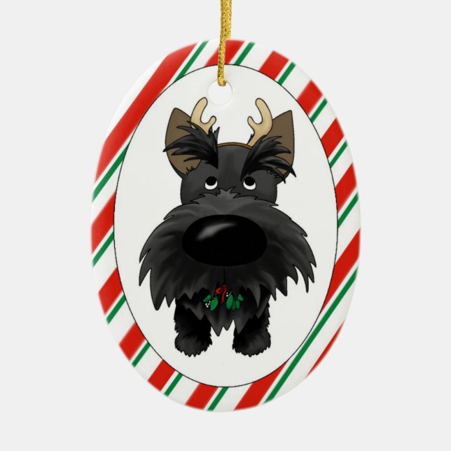 Ornamento del navidad de Terrier del escocés (Frente)