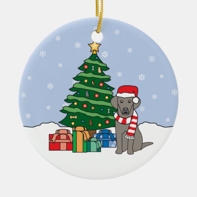 Ornamento del navidad de Weimaraner (Frente)