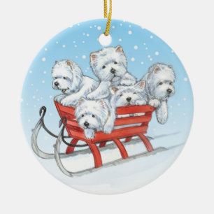 Ornamento del navidad de Westie por Borgo