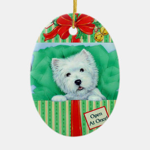 Ornamento del navidad de Westie por Borgo