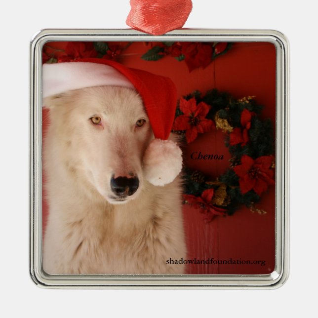 Ornamento del navidad de White Wolf (Frente)