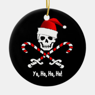 Ornamento del navidad de Yo Ho Santa de la bandera