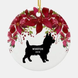 Ornamento del navidad de Yorkie con nombre y año