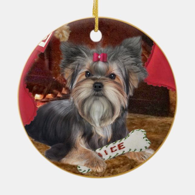 Ornamento del navidad de Yorkshire Terrier (Atrás)