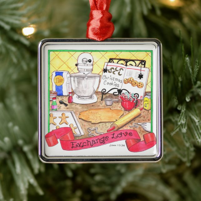 Ornamento del navidad del amor del intercambio (Árbol)