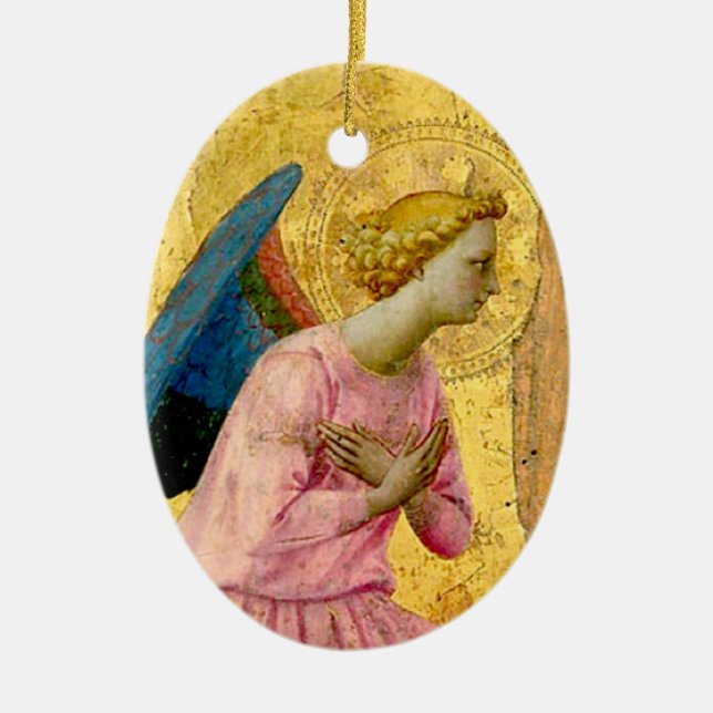 Ornamento del navidad del ángel del Fra Angelico (Frente)