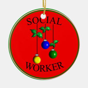 Ornamento del navidad del asistente social
