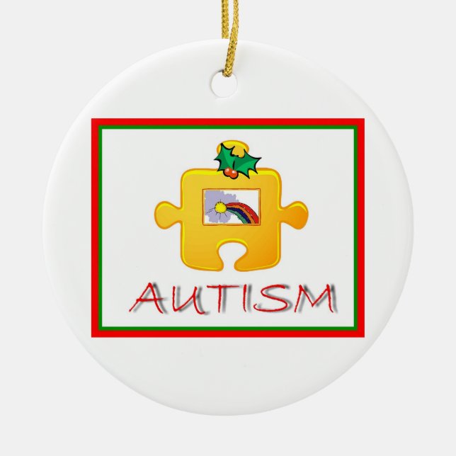 Ornamento del navidad del autismo (Frente)