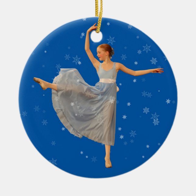Ornamento del navidad del bailarín de ballet en (Frente)