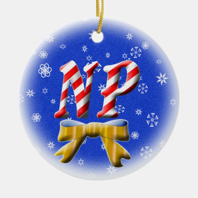 ORNAMENTO DEL NAVIDAD DEL BASTÓN DE CARAMELO DE NP (Frente)