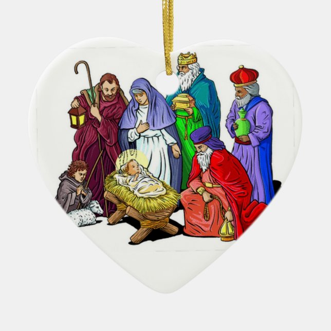 ornamento del navidad del bebé de la escena de la (Frente)