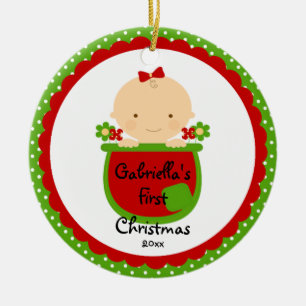 Ornamento del navidad del bebé de la niña de la