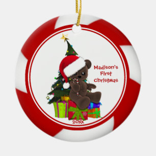 Ornamento del navidad del bebé del oso de Santa