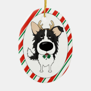 Ornamento del navidad del border collie