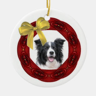 Ornamento del navidad del border collie