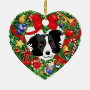 Ornamento del navidad del border collie