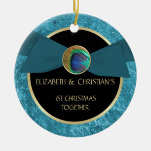 Ornamento del navidad del botón de la pluma del