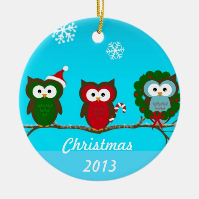 Ornamento del navidad del búho (Frente)