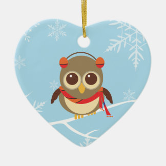 Ornamento del navidad del búho del invierno