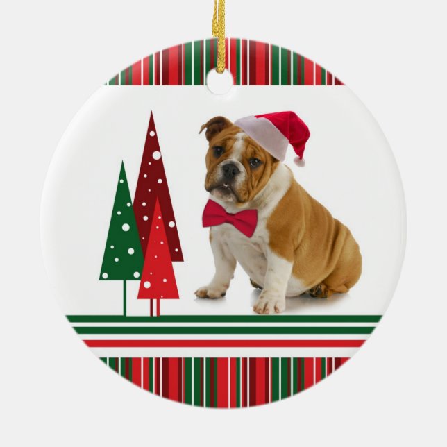 Ornamento del navidad del bulldog (Atrás)