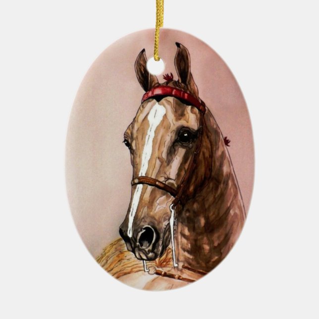 Ornamento del navidad del caballo de Saddlebred (Frente)