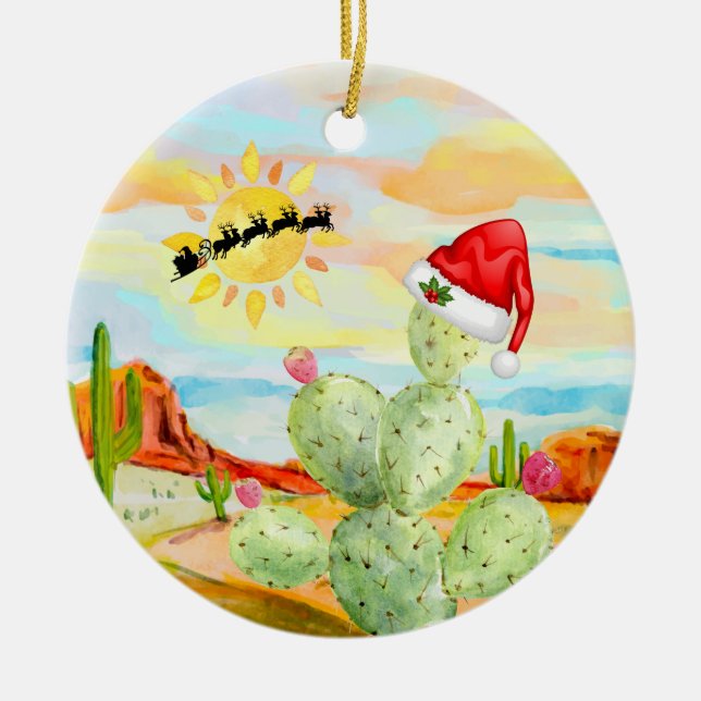 Ornamento del navidad del cactus (Frente)
