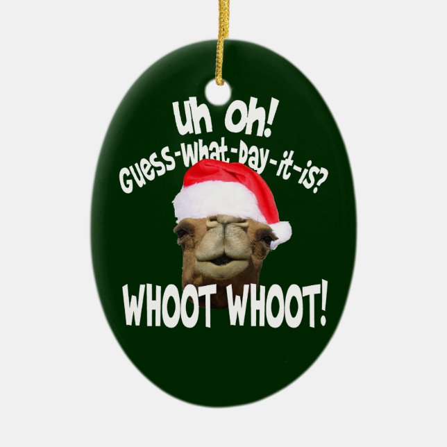 Ornamento del navidad del camello del día de chepa (Frente)