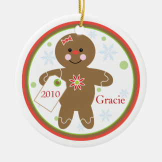 Ornamento del navidad del chica del pan de