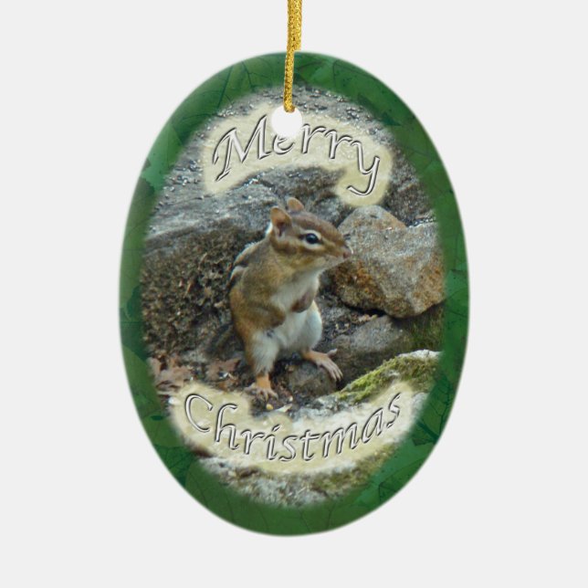 Ornamento del navidad del Chipmunk (Frente)