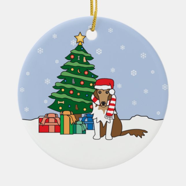 Ornamento del navidad del collie (Frente)
