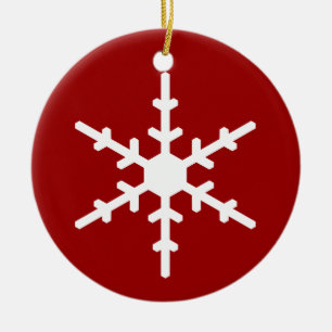 Ornamento del navidad del copo de nieve en rojo