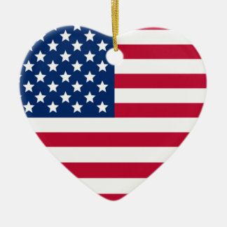 Ornamento del navidad del corazón de Aamerican