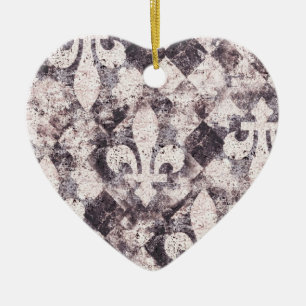 Ornamento del navidad del corazón de la flor de