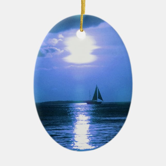 Ornamento del navidad del día de fiesta del velero (Frente)
