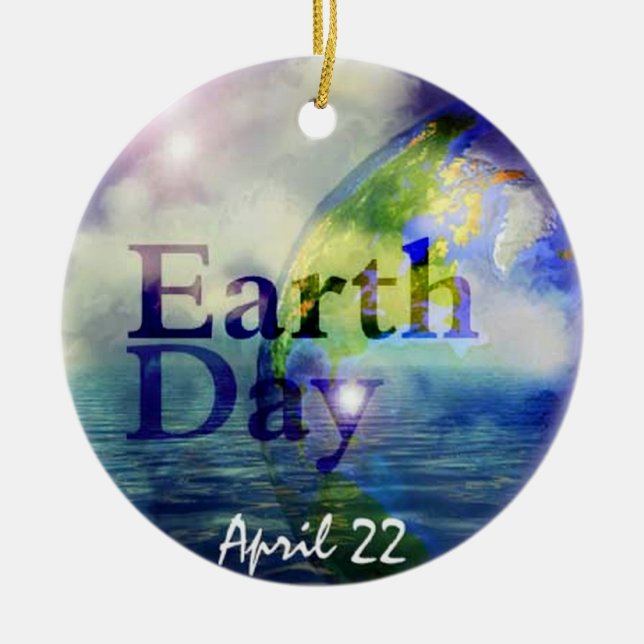 Ornamento del navidad del Día de la Tierra (Frente)