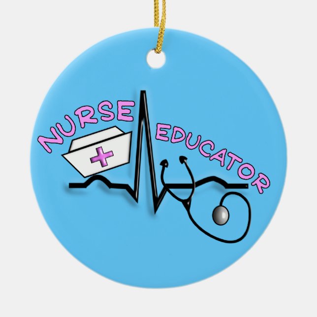 Ornamento del navidad del diseño del educador QRS (Frente)