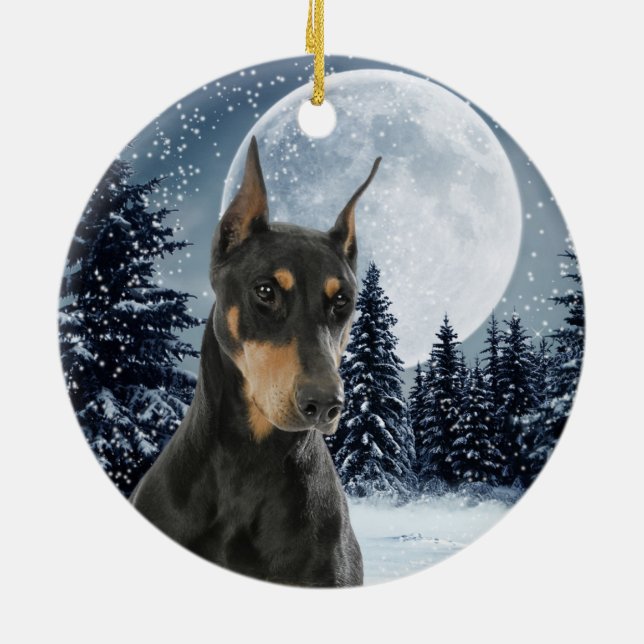 Ornamento del navidad del Doberman (Atrás)