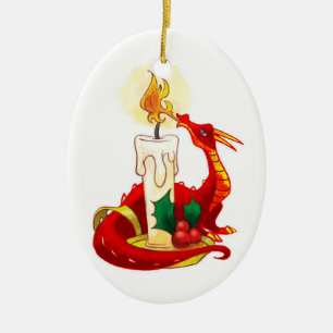 Ornamento del navidad del dragón del fuego