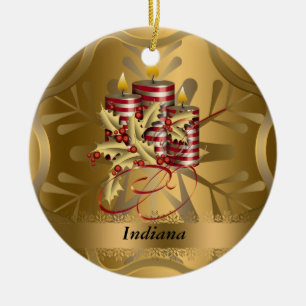 Ornamento del navidad del estado de Indiana