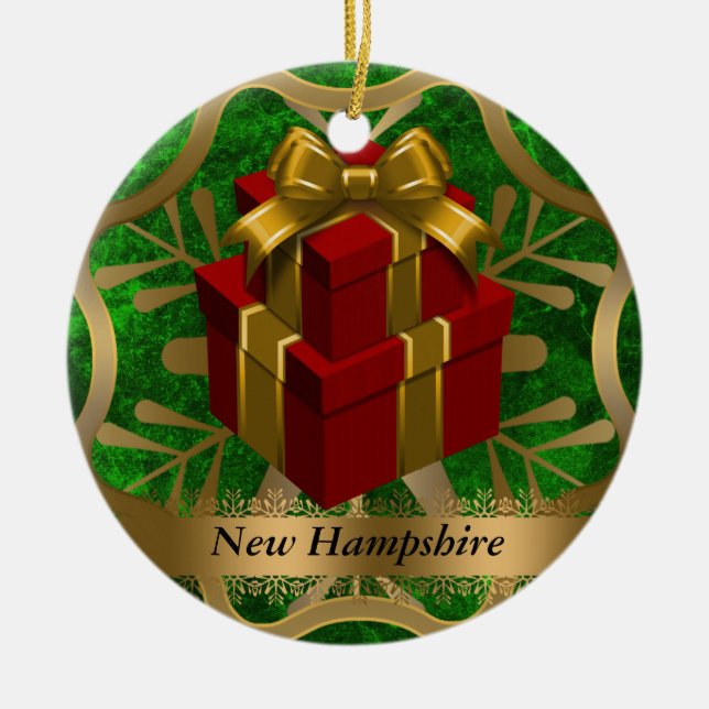 Ornamento del navidad del estado de New Hampshire (Frente)