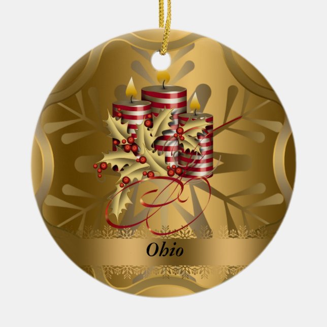 Ornamento del navidad del estado de Ohio (Frente)