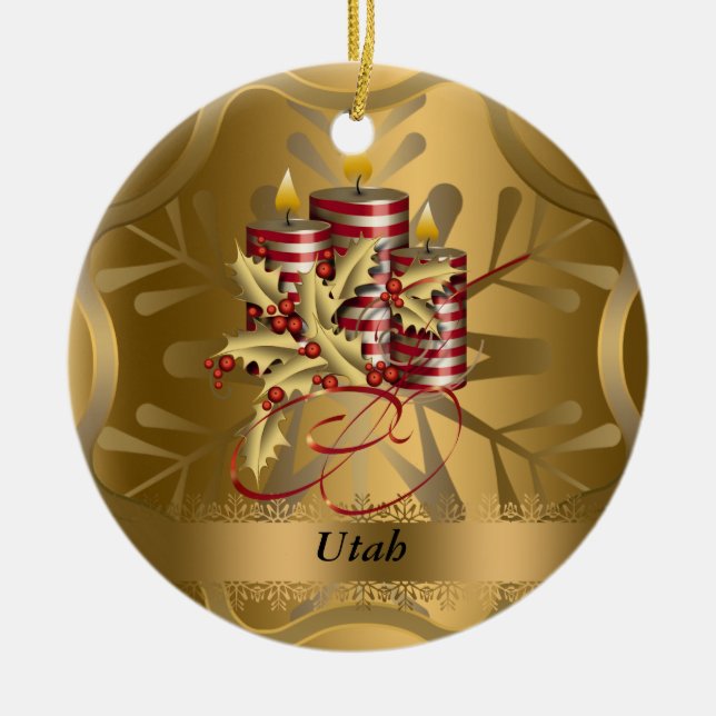 Ornamento del navidad del estado de Utah (Frente)
