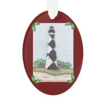 Ornamento del navidad del faro del puesto de