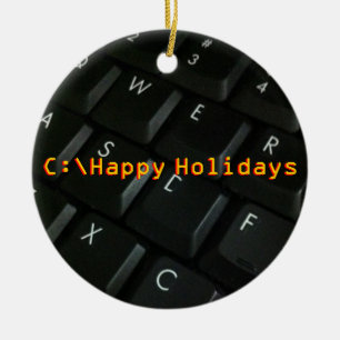 Ornamento del navidad del friki del Negro-Teclado