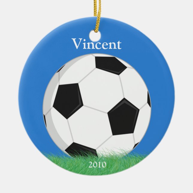 Ornamento del navidad del fútbol (Frente)